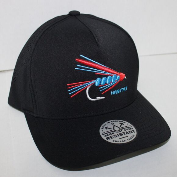 Hooey Habitat Black Trucker Hat Fishing Lure SKU: 6015T-BK Snapback NWT - Picture 3 of 11